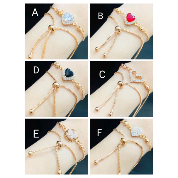 Ramk76. Gelang tangan tali serut xuping wanita lapis emas dgn mata zircon ukuran flexibel