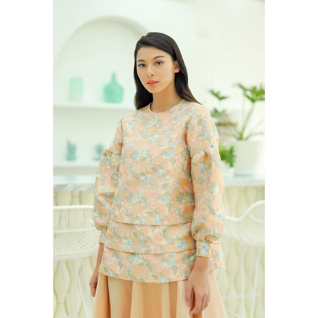 VIERA BLOUSE PEACH - BENANG JARUM COUTURE