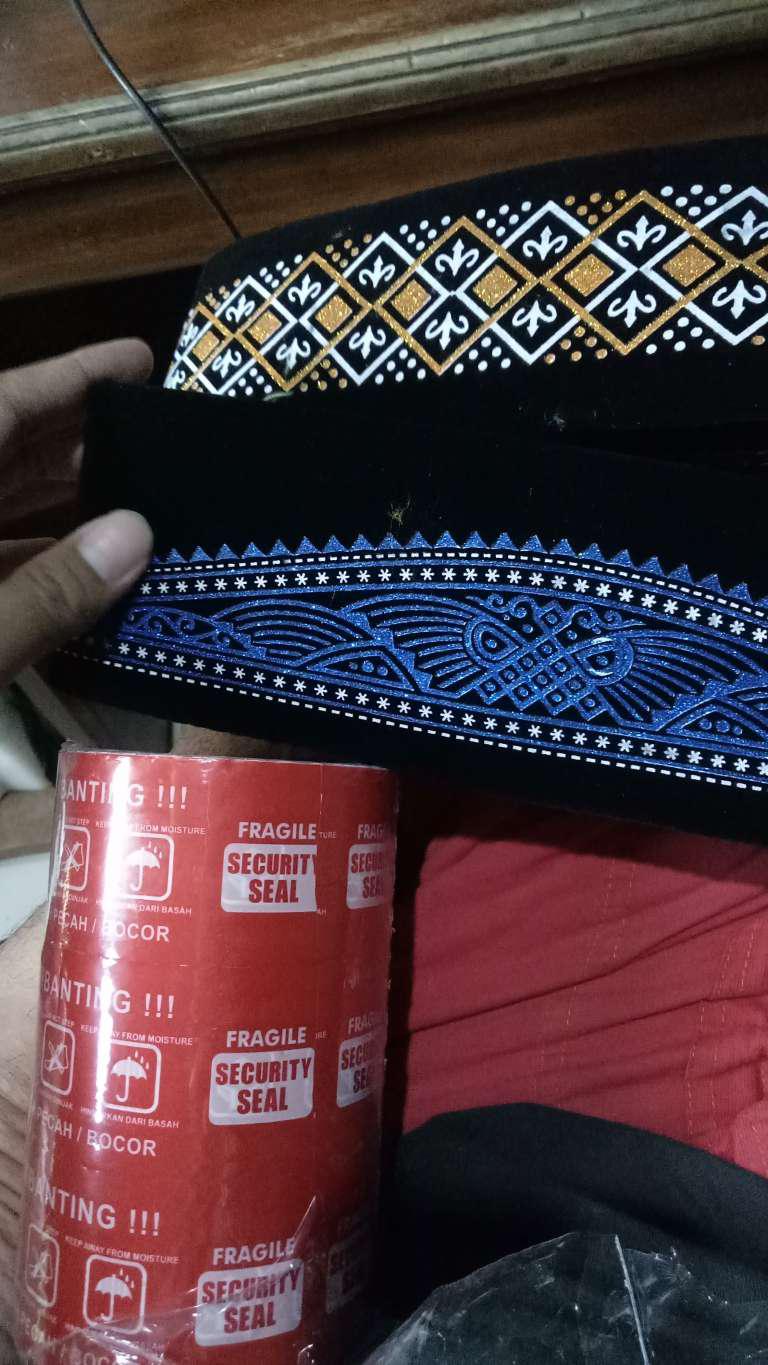 Songkok Batik Kolosebo - Peci Sablon Motif Biru Emas Silver Kopiah Kopyah Kopeah Ac Anak Dewasa