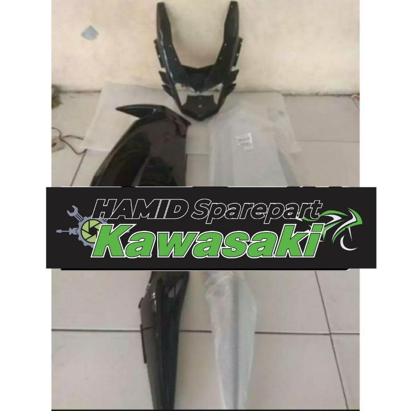 Cover body fairing sayap set ninja rr new hitam polos original kawasaki  100 persen ori