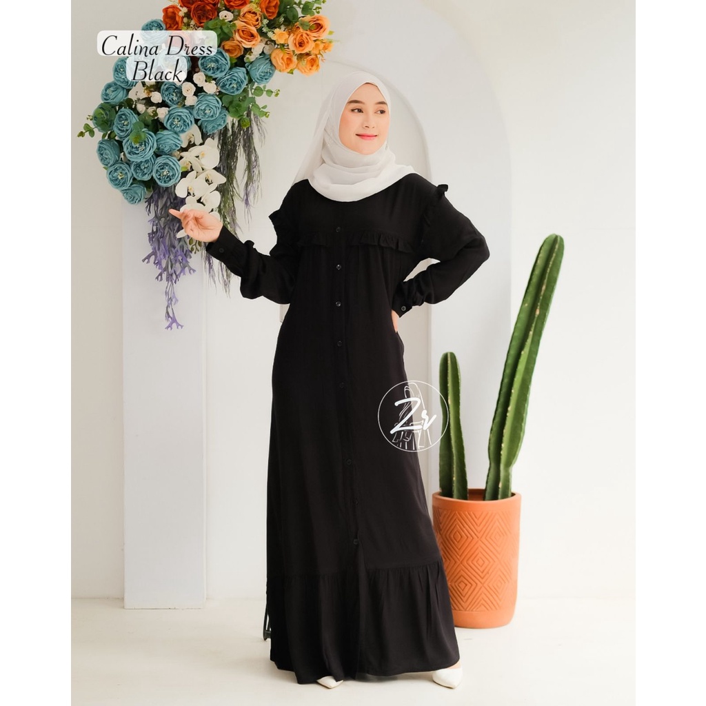 DRESS KATUN TWILL CALINA DAN ERIA ORI ZR GAMIS WANITA KEKINIAN NYAMAN