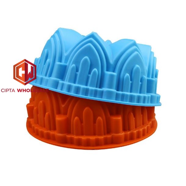 Loyang silicone Cetakan Silikon Puding Jelly Kue Cake 3D Rumah Kastil