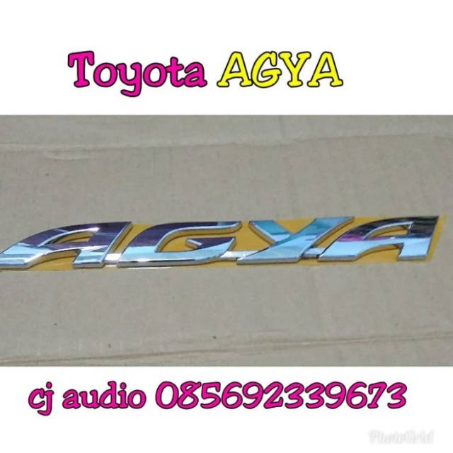 Emblem logo tulisan Toyota AGYA