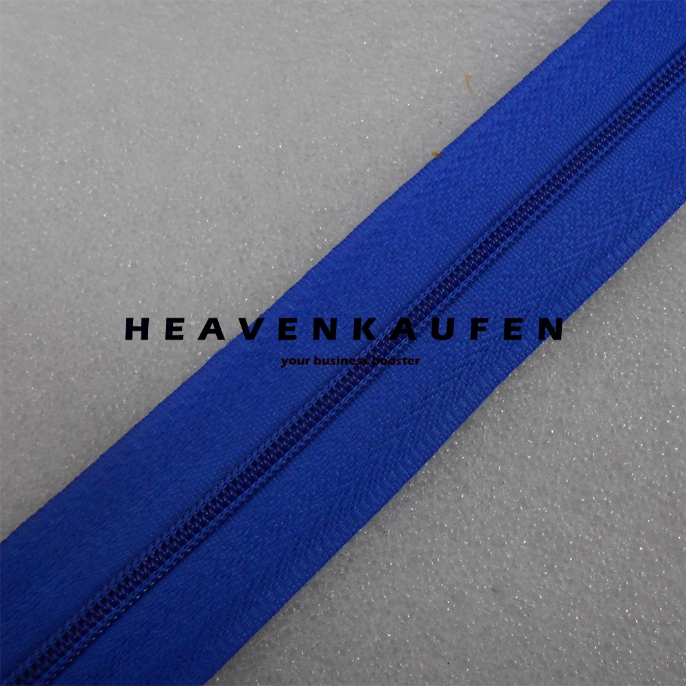 Resleting Zipper Longchain Coil Gigi Kecil No 3 Warna Biru Benhur Meteran