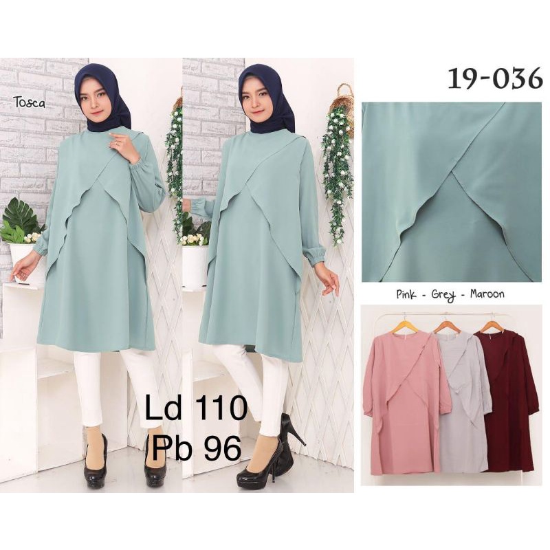 Baju tunik muslim wanita bahan elegance berkualitas