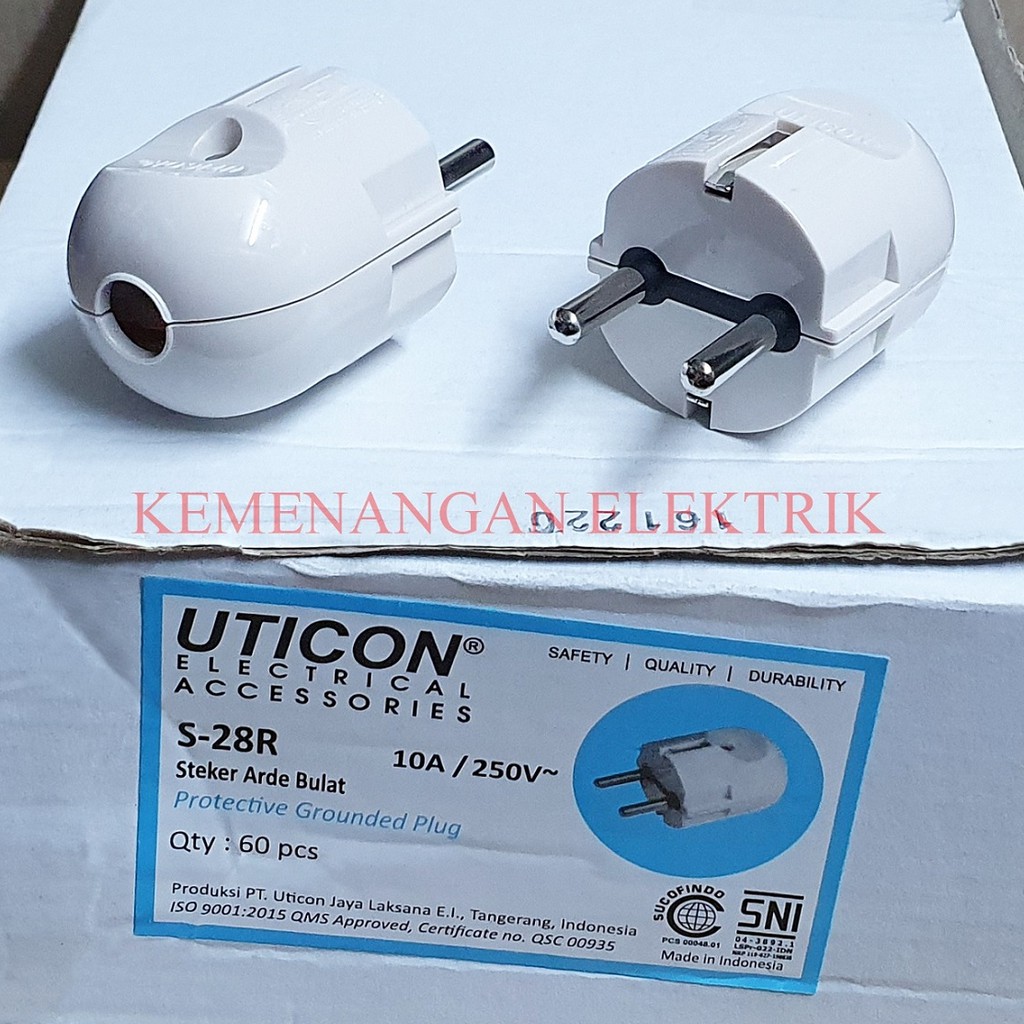 UTICON STEKER ARDE BULAT S-28R / COLOKAN LISTRIK S 28R