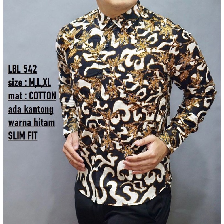 BAJU BATIK PRIA SLIM FIT MODERN DAN KEMEJA SLIMFIT MEWAH LENGAN PANJANG MIX CLOTHING LBL542