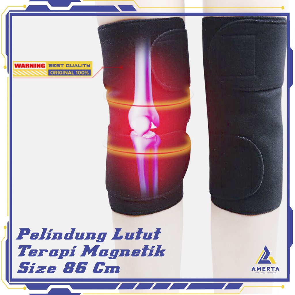 Pelindung Lutut Terapi Magnetik Knee Pad Size 86cm - Black