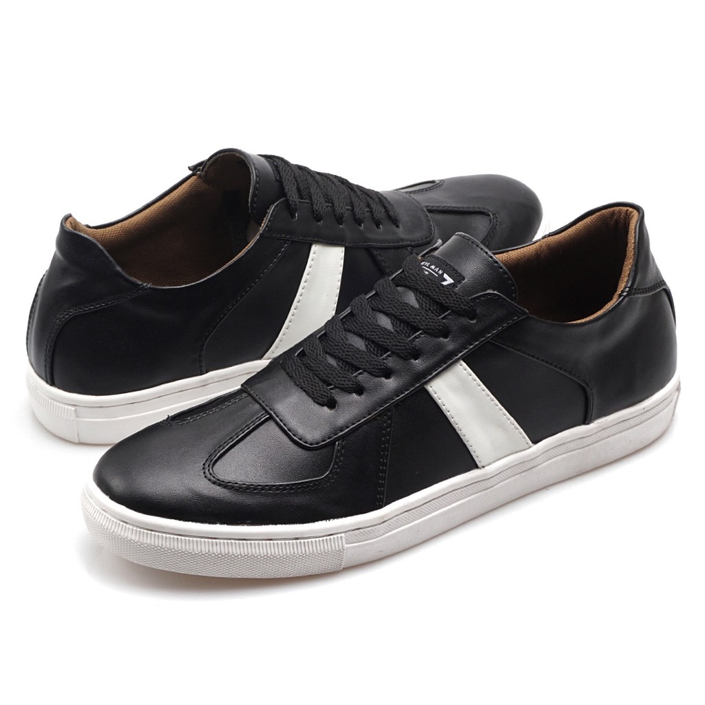 CROWD BLACK |Reyl x FORIND| Sepatu Putih Casual Sneakers Kasual Polos Original Pria Cowok Footwear