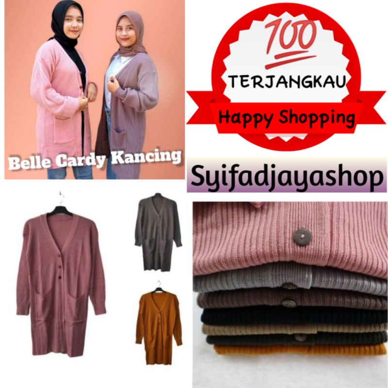 CARDIGAN/BELLE KANCING 3/LONG PASTEL/TERMURAH/TRENDY