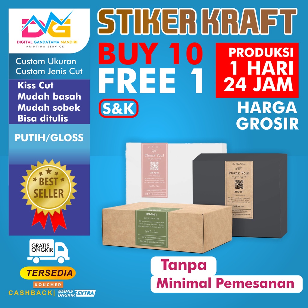 

CETAK STIKER KRAFT A3+ (PRINT & CUT)