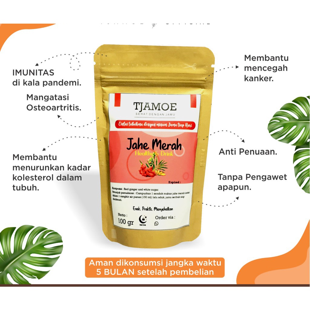 

TJAMOE JAHE MERAH SERBUK INSTAN HERBAL (100 GRAM 8X PAKAI)