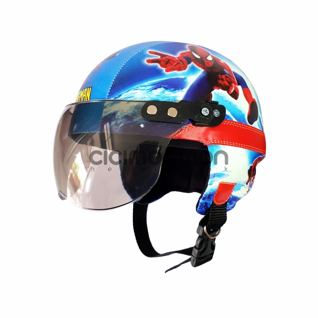 SPECIAL Helm Anak Retro Karakter Spiderman