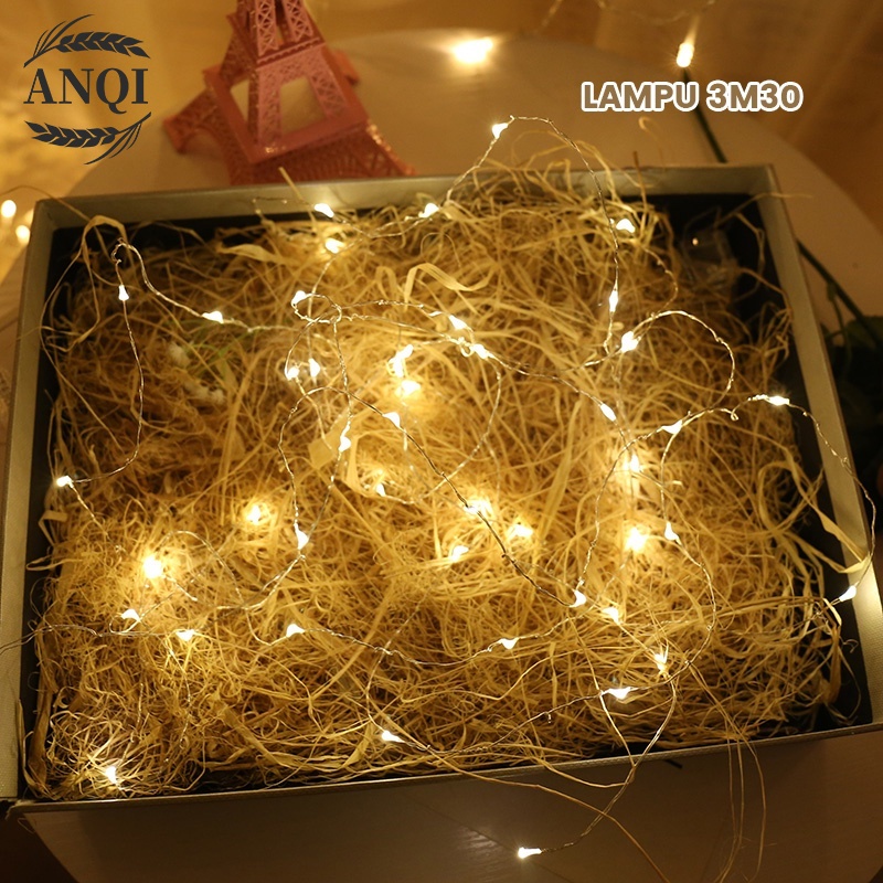 ANQI 1888 Lampu Tumblr Kawat Hias Dekorasi  Lampu LED Dekor Bunga Balon Souvenir Kado