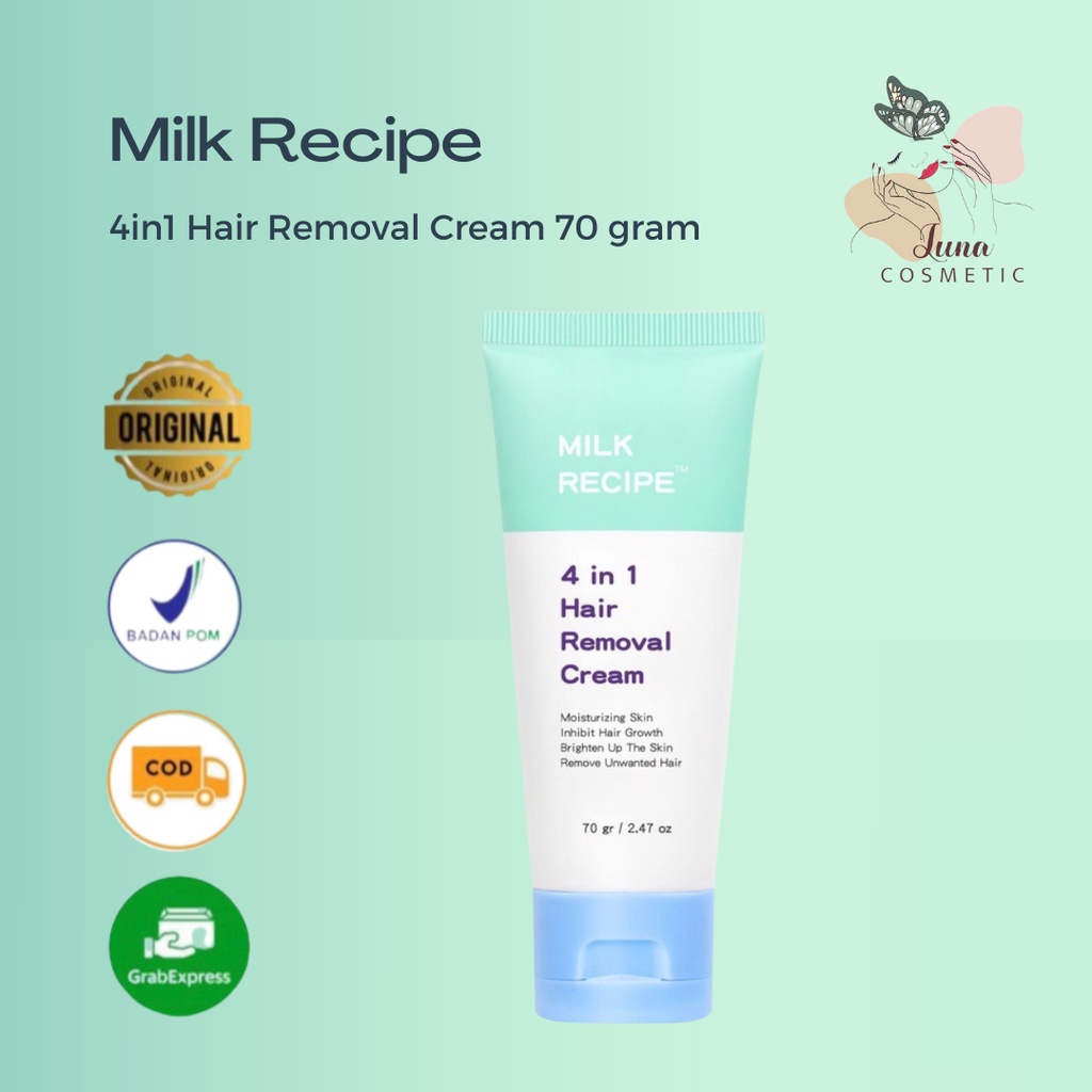 Milk Recipe 4 in 1 Hair Removal Cream &amp; Axillary Cream Krim Penghilang Bulu Perontok Bulu ketiak / Bulu kaki | Axillary Cream