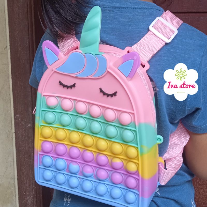 Tas Ransel Pop it Unicorn tas ransel anak paud Tk