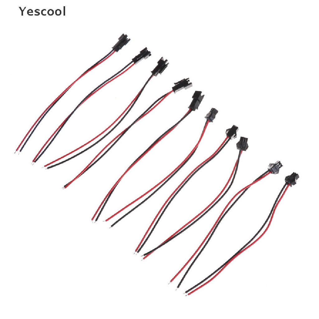 Yescool 10pcs Kabel Konektor Baterai 2 Pin Panjang 10cm Untuk Lampu Strip LED