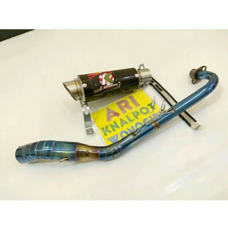 knalpot bluemoon Kawahara Silincer Karbon leher bluemoon Jupiter Z Vega kharisma supra smash