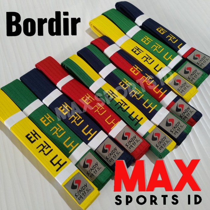 Sendy Sabuk Taekwondo Bordir Pemula - Biru