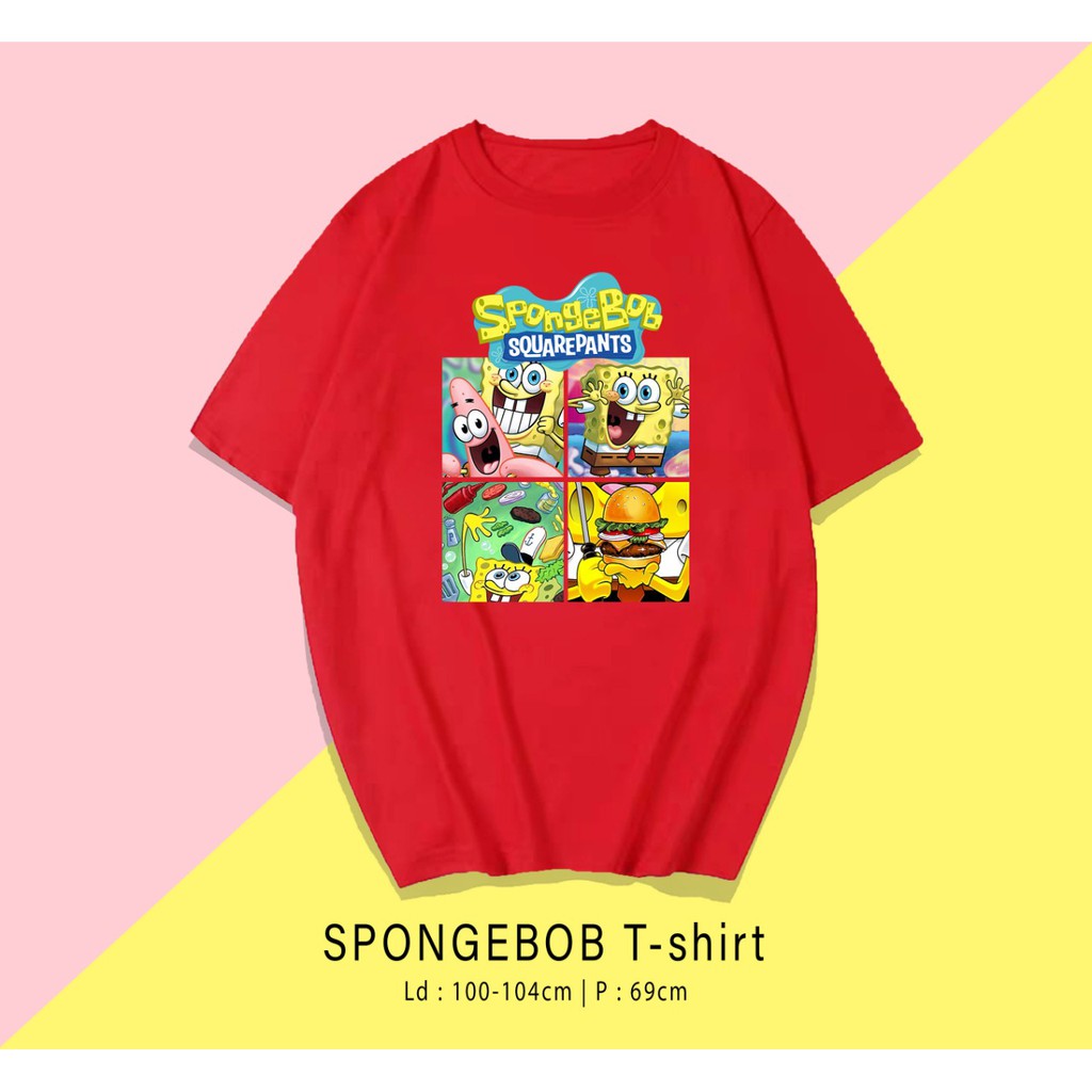 SPONGEBOB  / TERMURAH BAJU KAOS KATUN WANITA/ PRIA UNISEX LENGAN PENDEK / TUMBLR TEE /  OVERSIZE