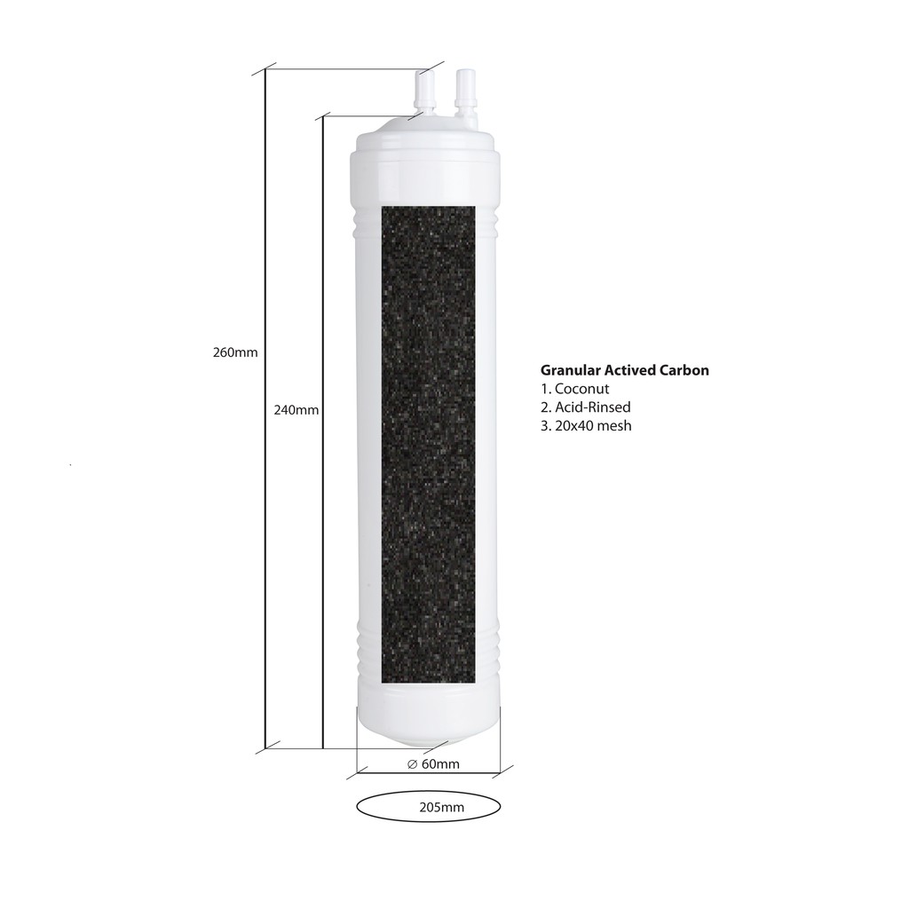 Filter pre carbon U-type 10&quot; dispenser RO