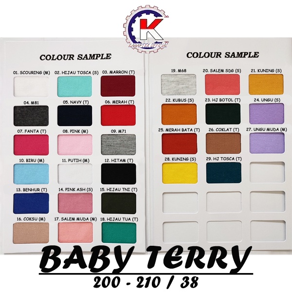 [KAHAPTEX] Bahan Kain Baby Terry 200-210/38 - Roll
