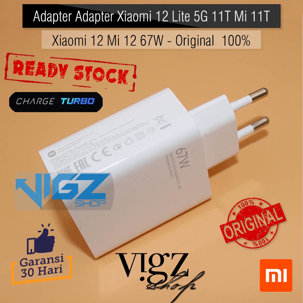 Adapter Adapter Charger Poco X3 GT Xiaomi 12 Lite 5G / 11T / Mi 11T / Xiaomi 12 Mi 12 67W Original 100%