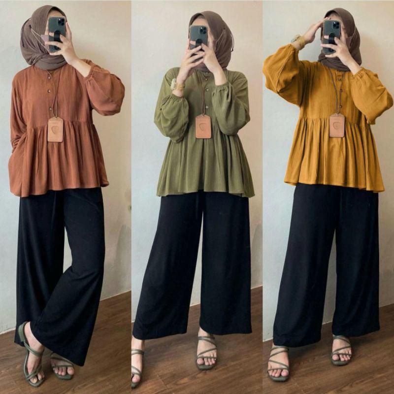 Raisa Blouse Rayon Crinkle Premium Rania Blouse Crinkle