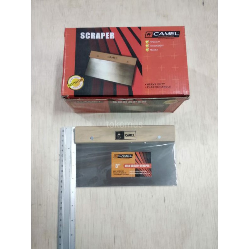 Kape/ Skrap gypsum 8" inch Camel / Pisau Dempul