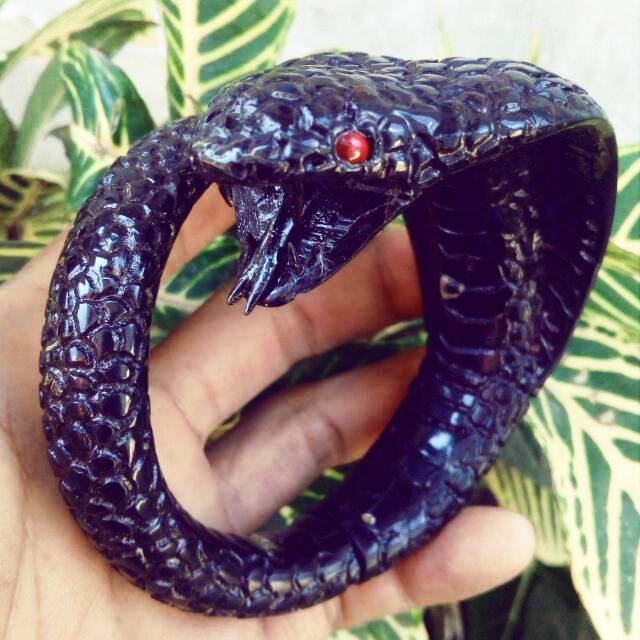 Gelang akar Bahar Hitam ukir cobra full ukir SUPER JUMBO