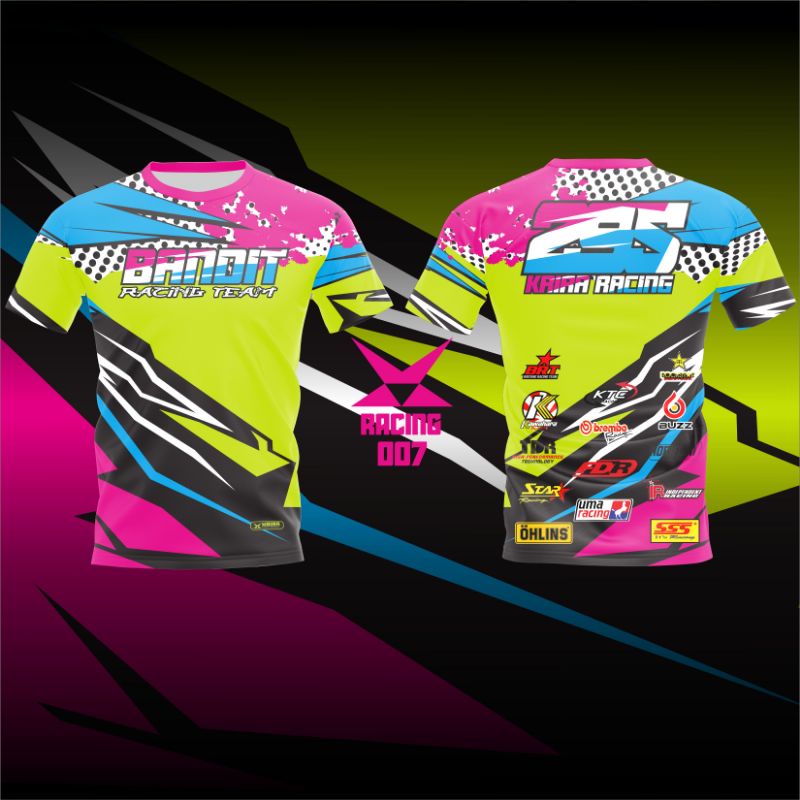 BAJU KAOS JERSEY RACING KRIRA 7 CUSTOM NAMA TEAM CLUB MOTOR DRAG BIKE RACE KERAH PRINTING HELL START
