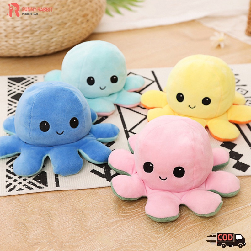 Boneka Gurita Octopus Halus Bolak - Balik Dua Sisi Reversible