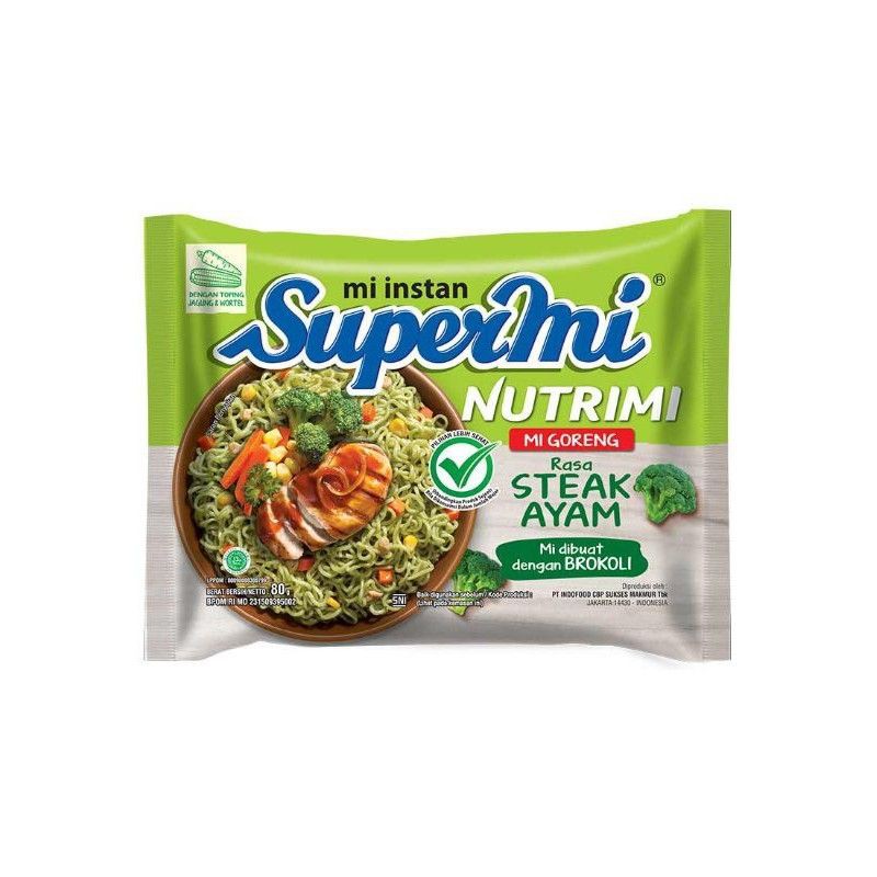 Supermi nutrimi Mie goreng instant broccoli rasa mie goreng 80 gram