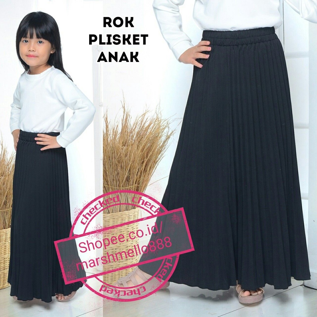 Rok pliskit premium anak perempuan / Rok Plisket anak mayung hyget premium