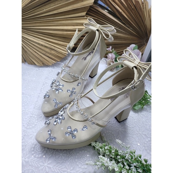 sepatu wedding laresha diamont 9cm