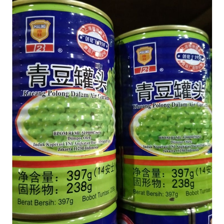 

Kacang polong kaleng brand maling 397g