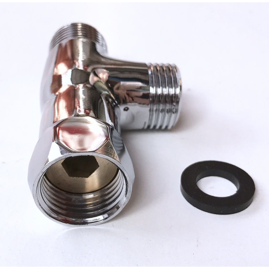 Nepel T kuningan 406- nepel tee kran T fitting mur sambungan kran ring mur 1/2 inch shower brass tee /X51