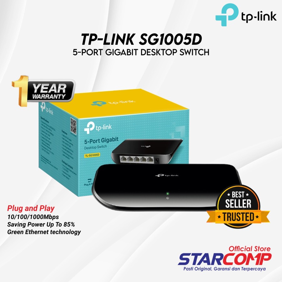 TP-Link TL SG1005D Switch 5 Port Gigabit Desktop SG 1005 D