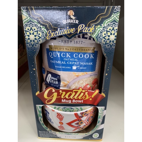 QUAKER QUICK COOK OATMEAL 800 GR FREE MUG BOWL