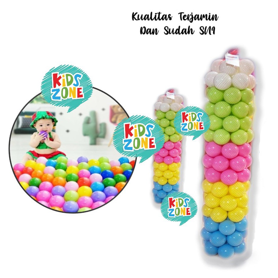 Mandi Bola Anak BAHAN TEBAL SNI WARNA PASTEL PREMIUM ISI 100-2