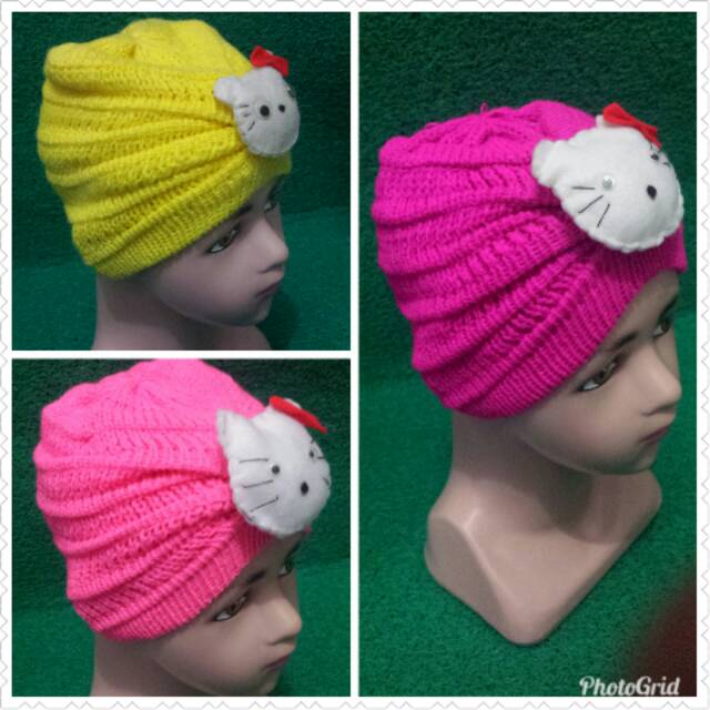 ☆ Rajut turban bayi lucu hellokitty