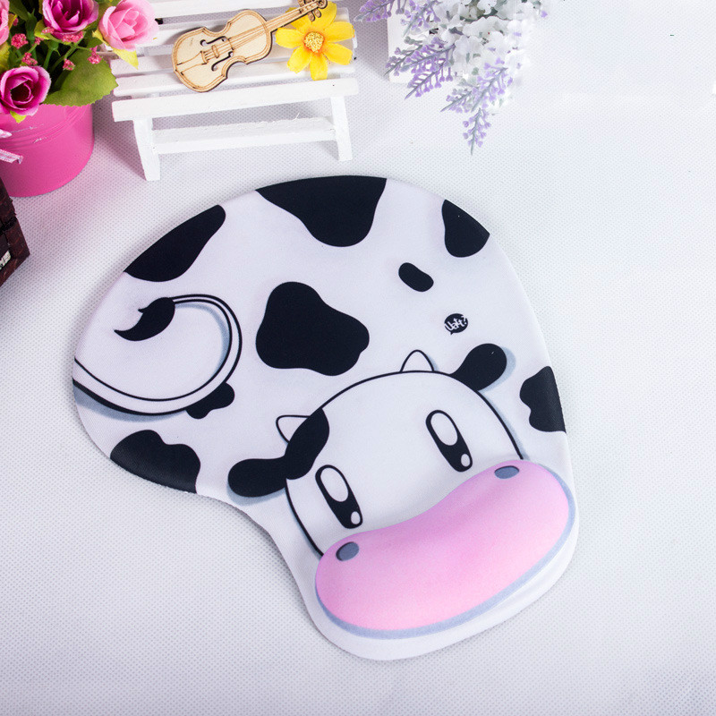 Cartoon Colorful Cat Bee Elephant Pattern Silicone Non-slip Comfortable Durable Office School Mouse Pad