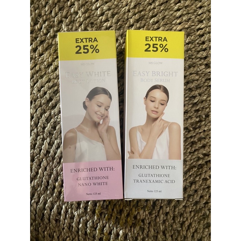 MS Glow paket body pemutih badan extra 25%