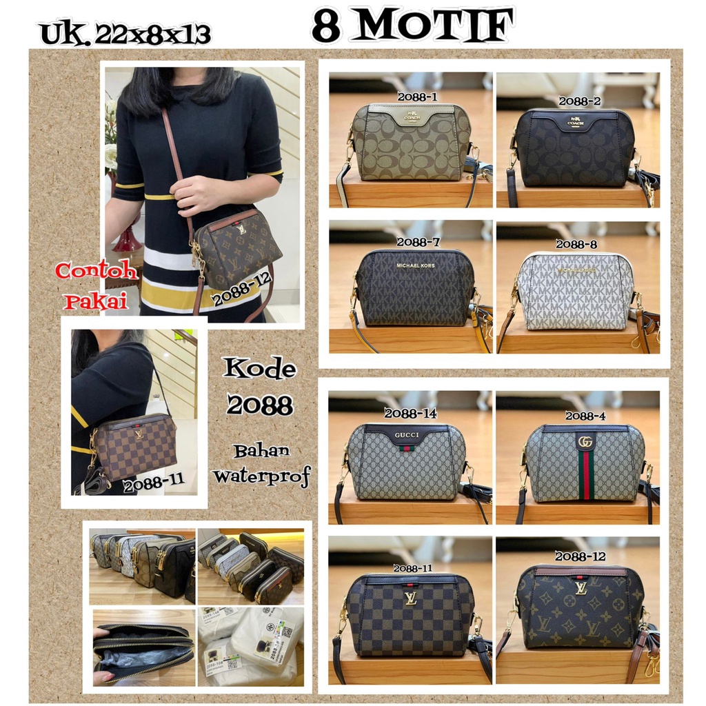 Tas 2088 uk.22x6x13cm  import selempang 2 tali