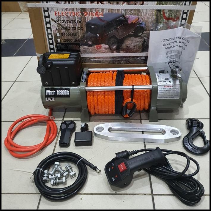 Winch 16800 Lbs Synthetic Plasma Rope Offroad Car Electric Winch
