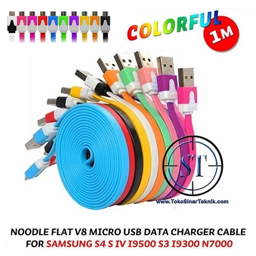 Kabel Micro USB Flat / Millet MK5P ( Charger + Data HP ) Charger Pipih Cash Panjang 1 Meter Warna FAST CHARGING