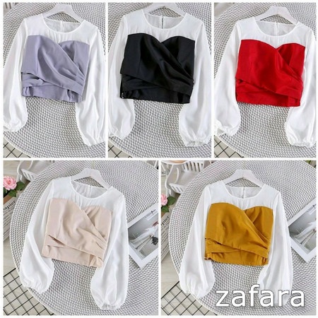 Blouse Casual Wanita Blouse White Blouse putih Blouse kerja Baju wanita Blouse putih kekinian 2022