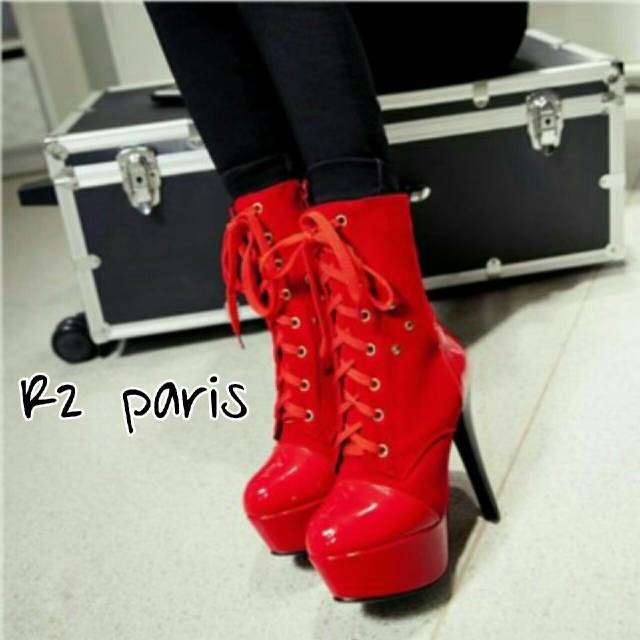 ZPT-Sepatu boot heels fashion wanita   Wanita Boots High Heels Boots Ankle /OF-38