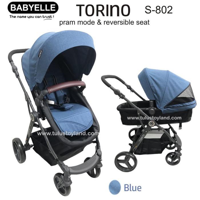 blue baby pram