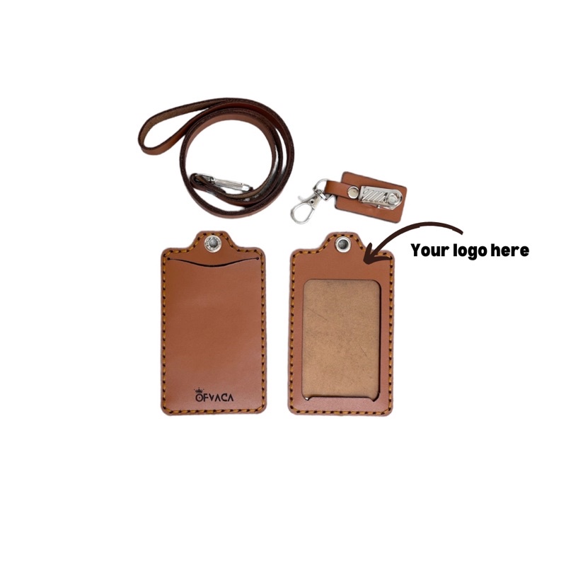 

Ofvaca Lanyard Id Card Holder Kulit Asli Name Tag Kulit Asli Garut